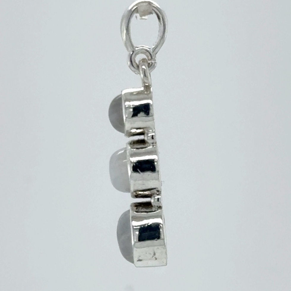Thumbnail: "Triple Round Moonstone Pendant - 925 Sterling Silver"