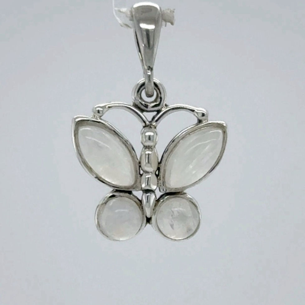 Thumbnail: Silver Moonstone Butterfly Pendant - 925 Sterling Silver