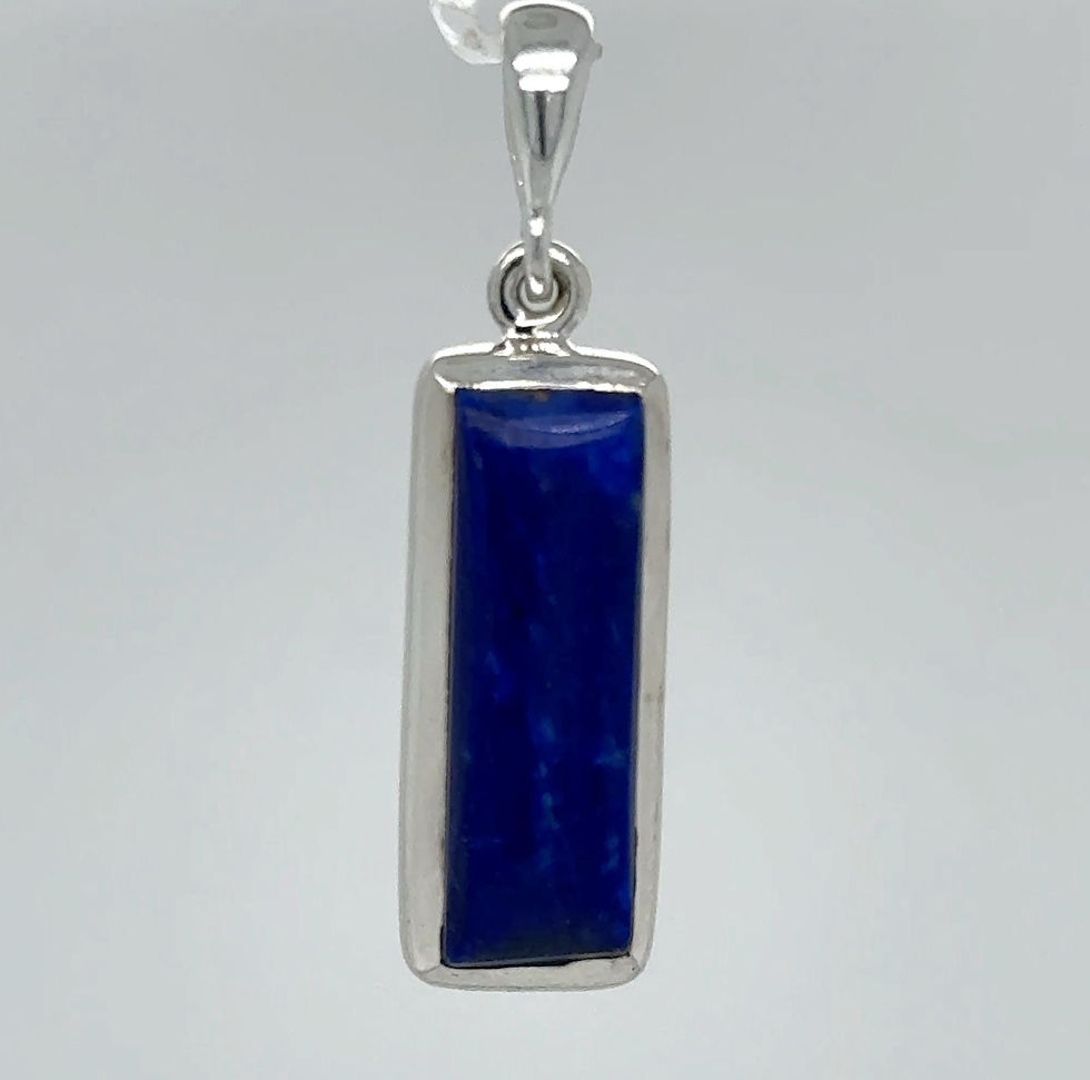 Thumbnail: Silver Blue Lapis Lazuli Pendant - 925 Sterling Silver