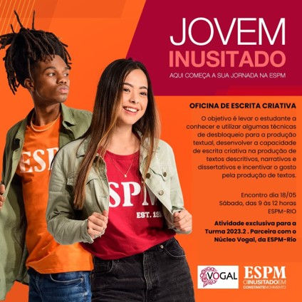 Oficina Jovem Inusitado -Escrita Criativa - Dias 18 e 25/05/2024
