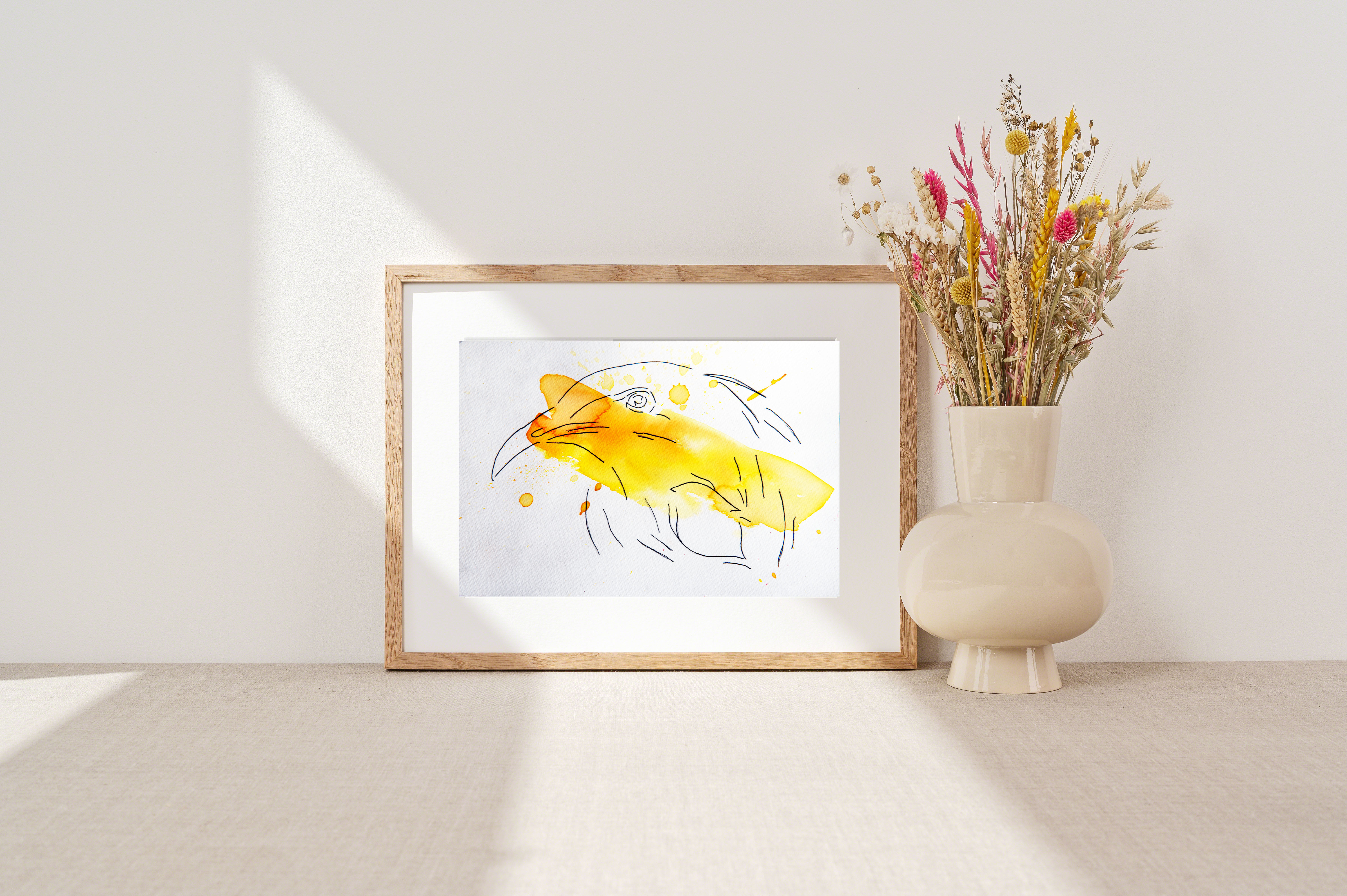 Watercolour Tui A5 print