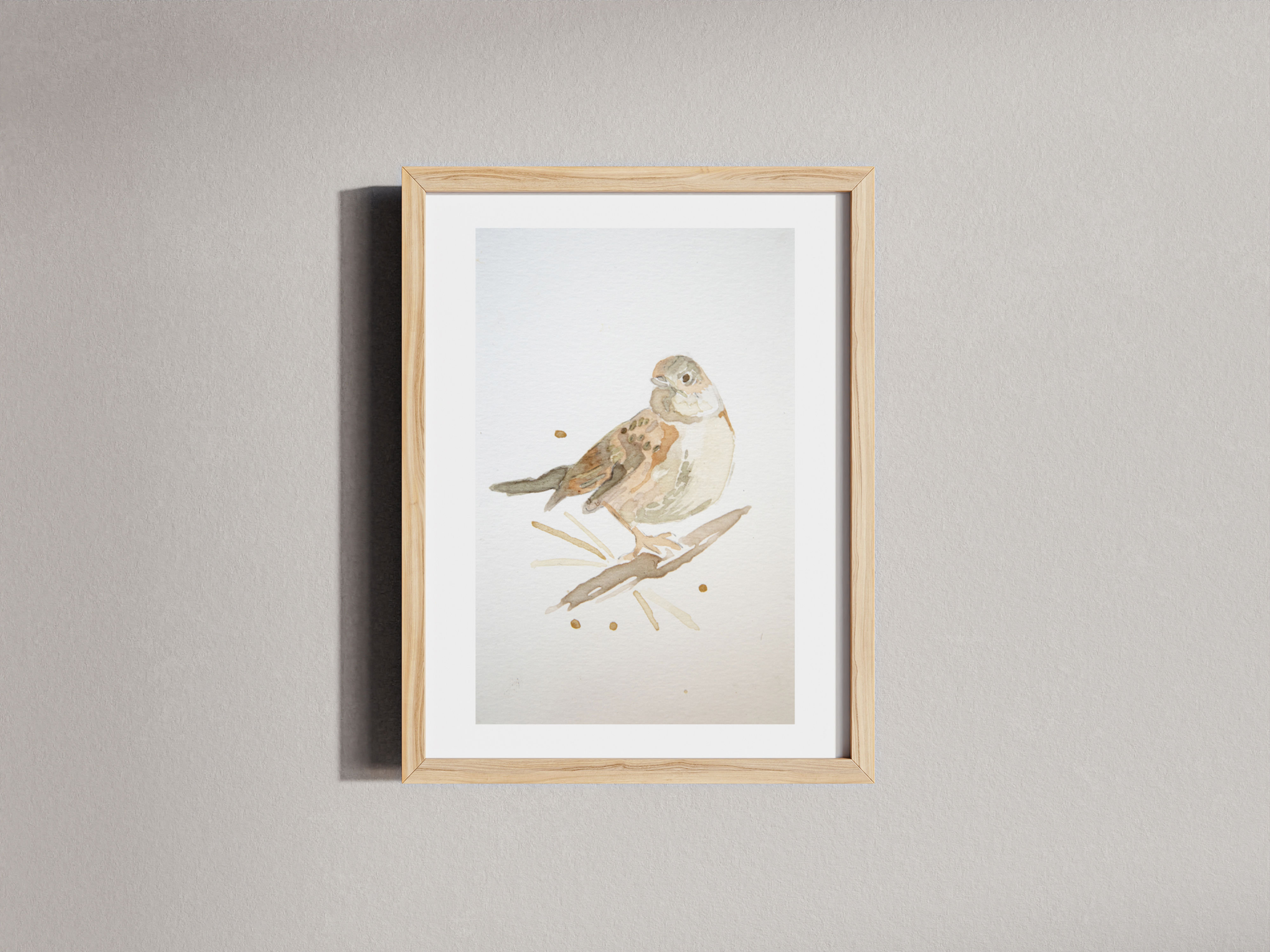 "Dunnock" - Homemade Natural Ink Series