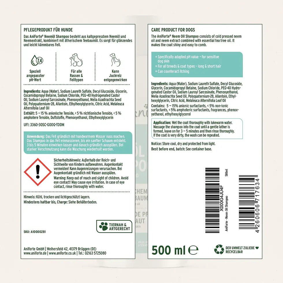 Miniaturbild: aniforte-neil-oil-shampoo-label