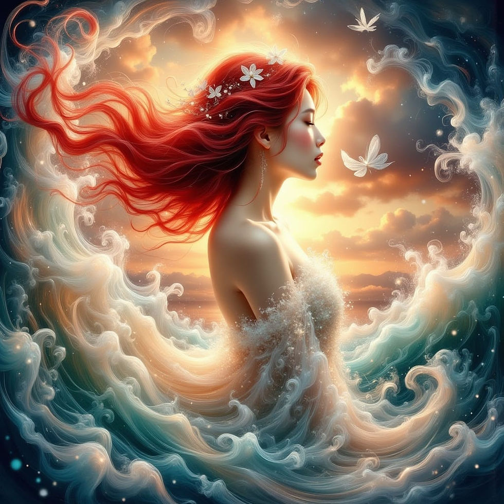 The mists part