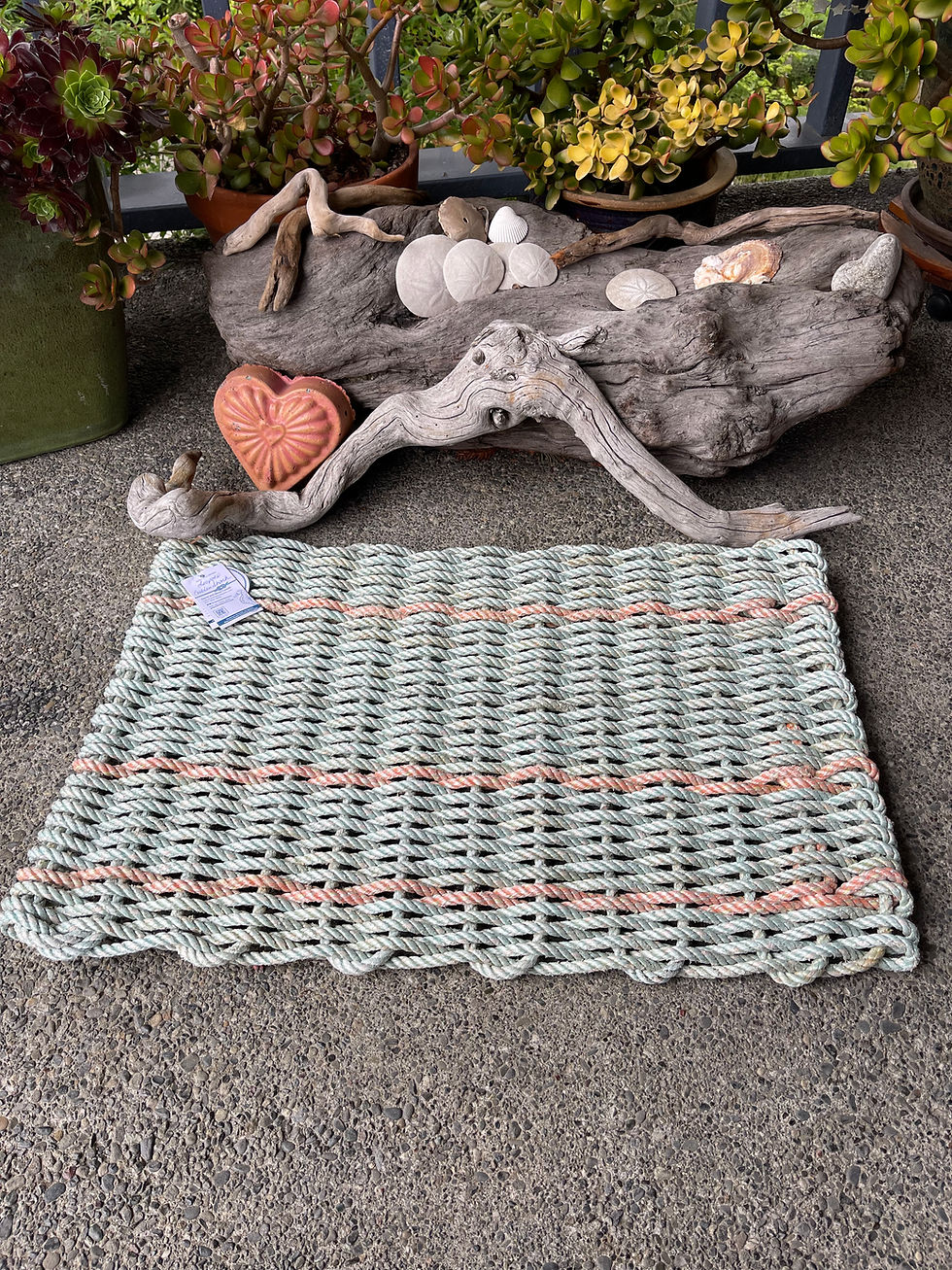 Grey with Coral Stripes
