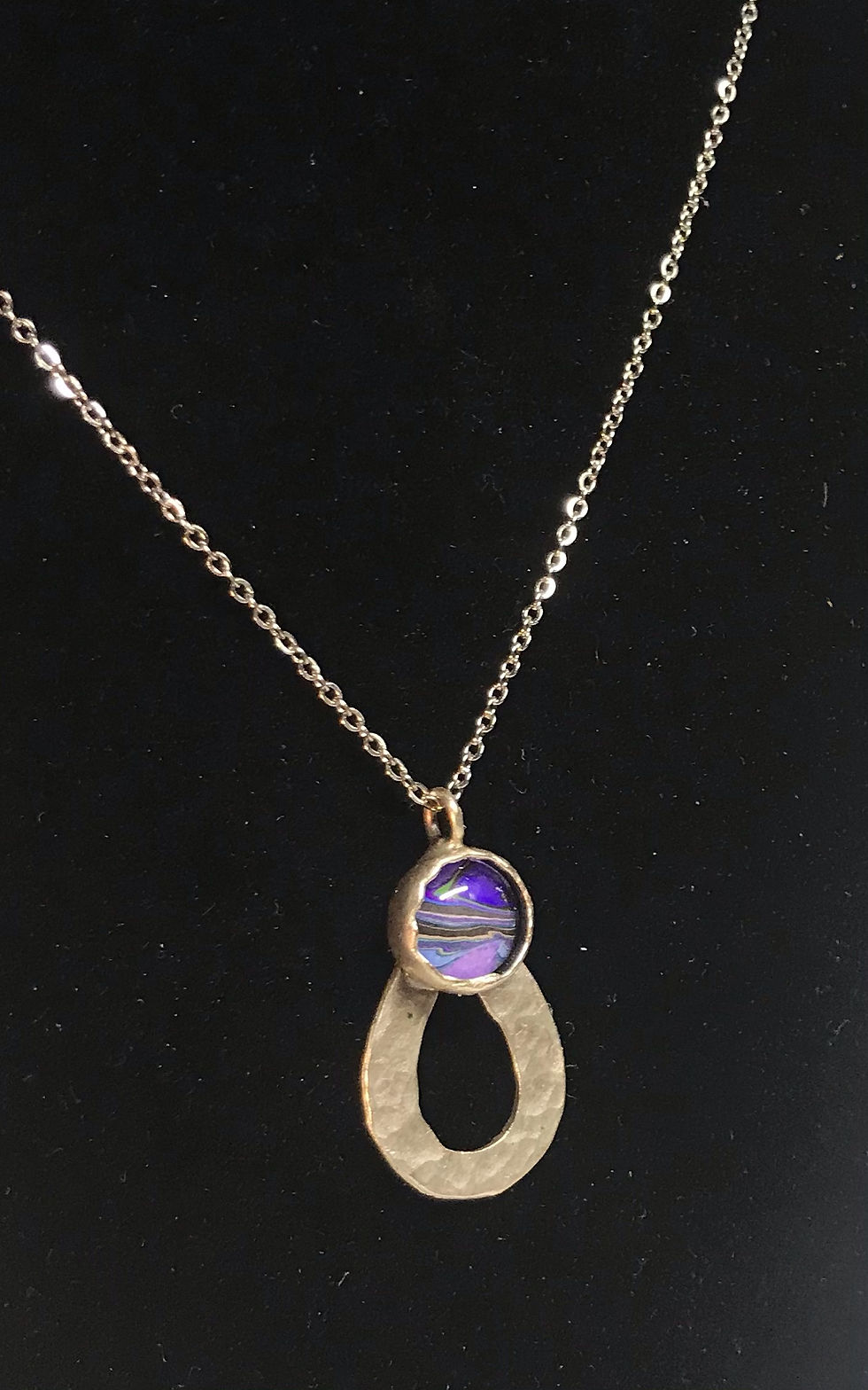 Thumbnail: Marbled Paper Purple Pendant
