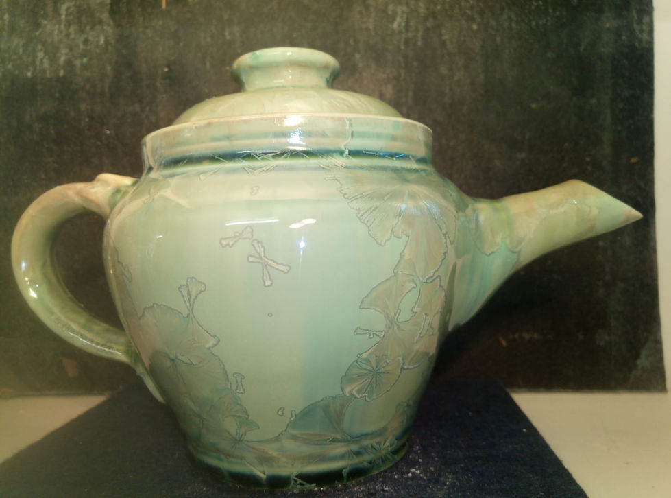 Green crystal teapot Bo