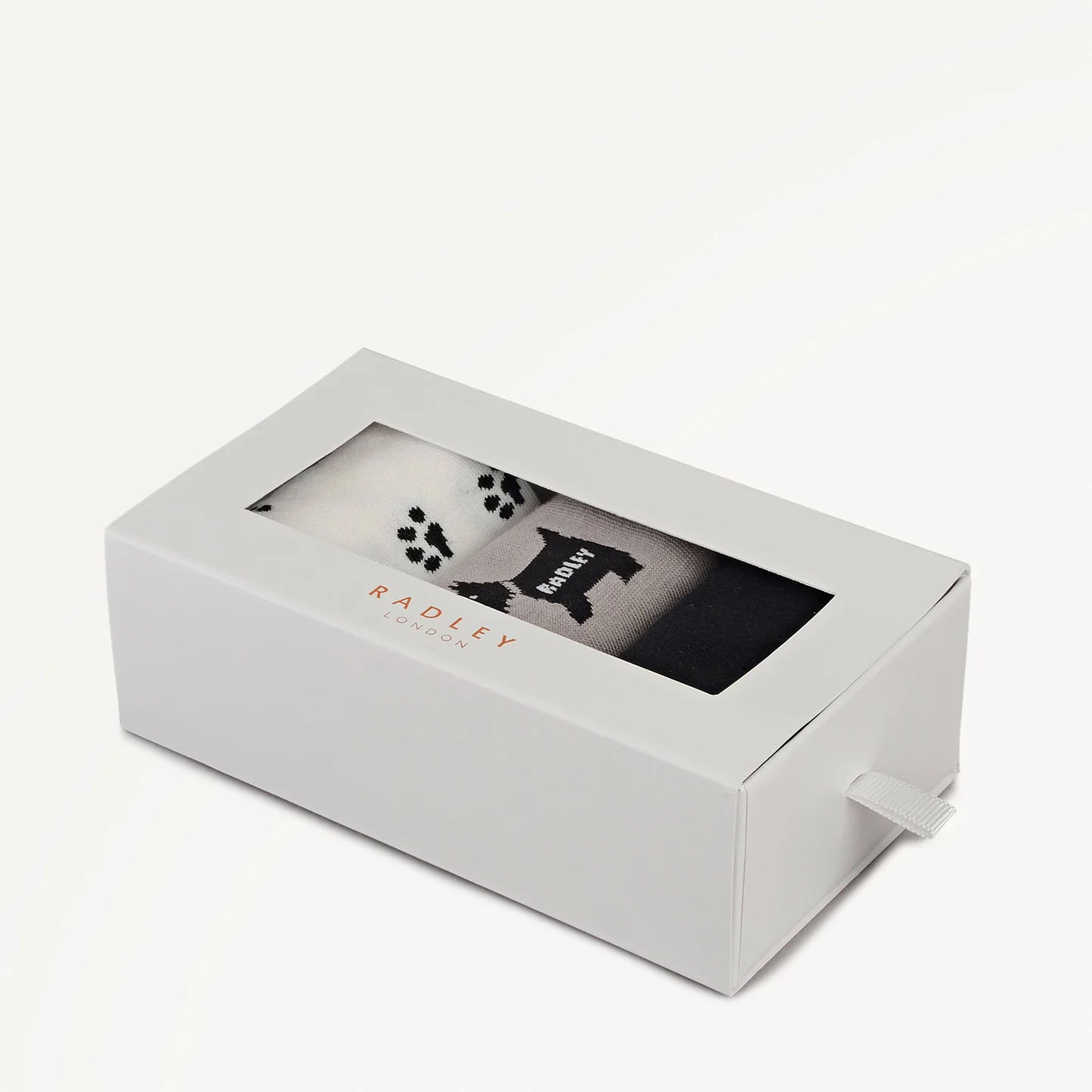Box of 3 pairs of Radley Socks Black Grey White