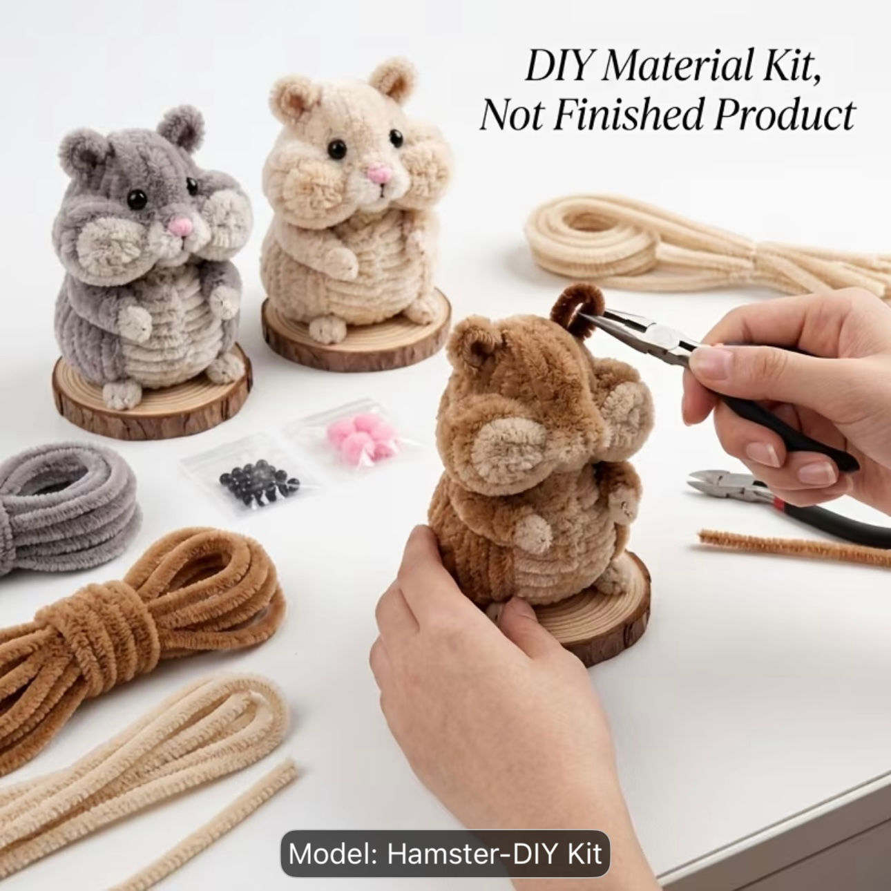Pipecleaner DIY chipmunk set of 3