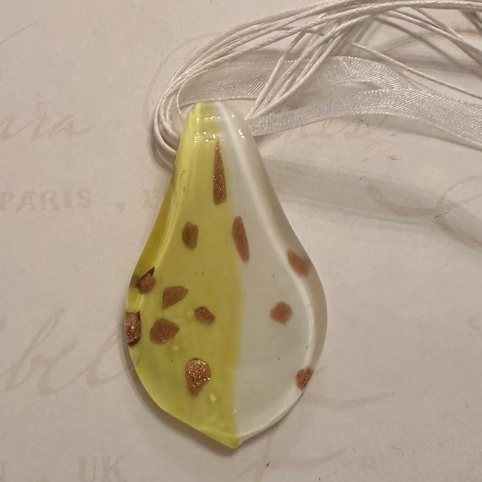 Thumbnail: Glass lamp work pendant & ribbon necklace 