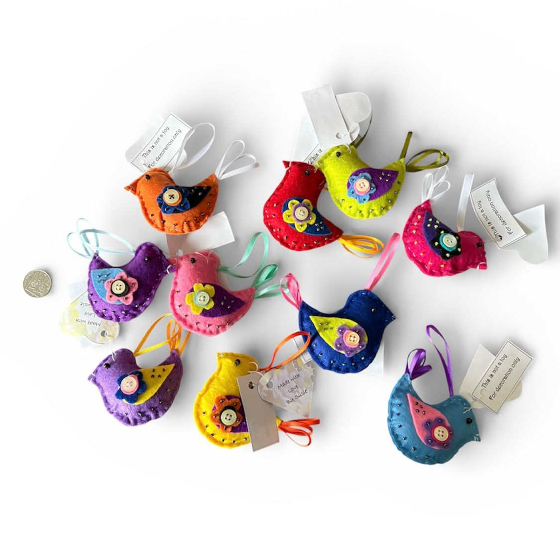 Handmade Birds decorated both sides 
