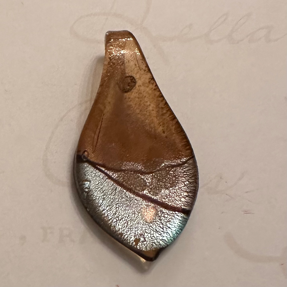 Thumbnail: Glass lamp work pendant & ribbon necklace 