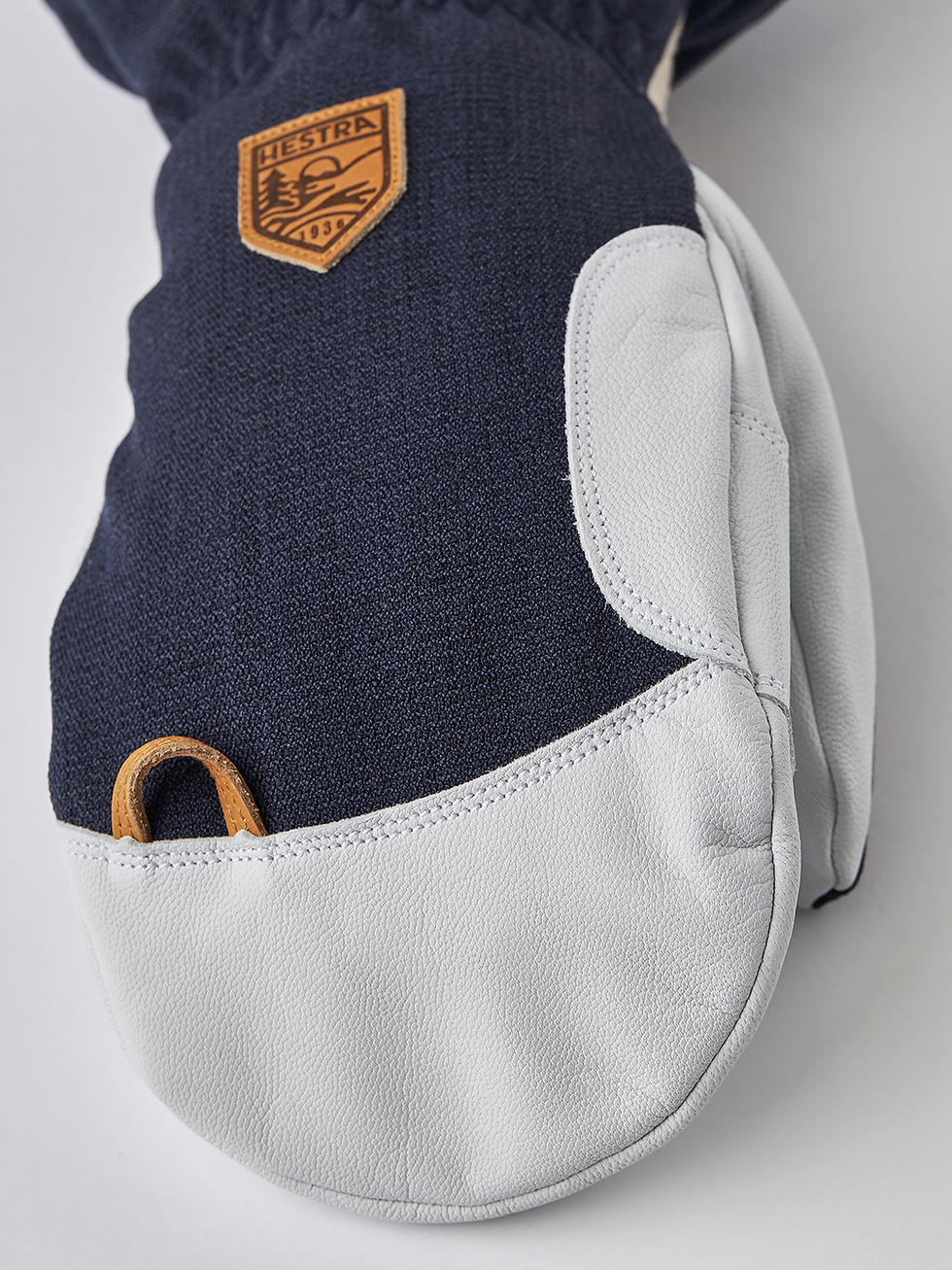 Hestra Army Leather Patrol Gauntlet - Mitt - Navy - finger loop