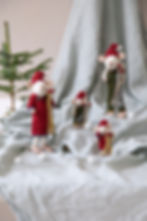 Gry & Sif Big White Girly Mouse w/Red Dress & Ski - handmade