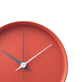 Georg Jensen Henning Koppel 22cm Wall Clock - Matte Red Stainless Steel - top