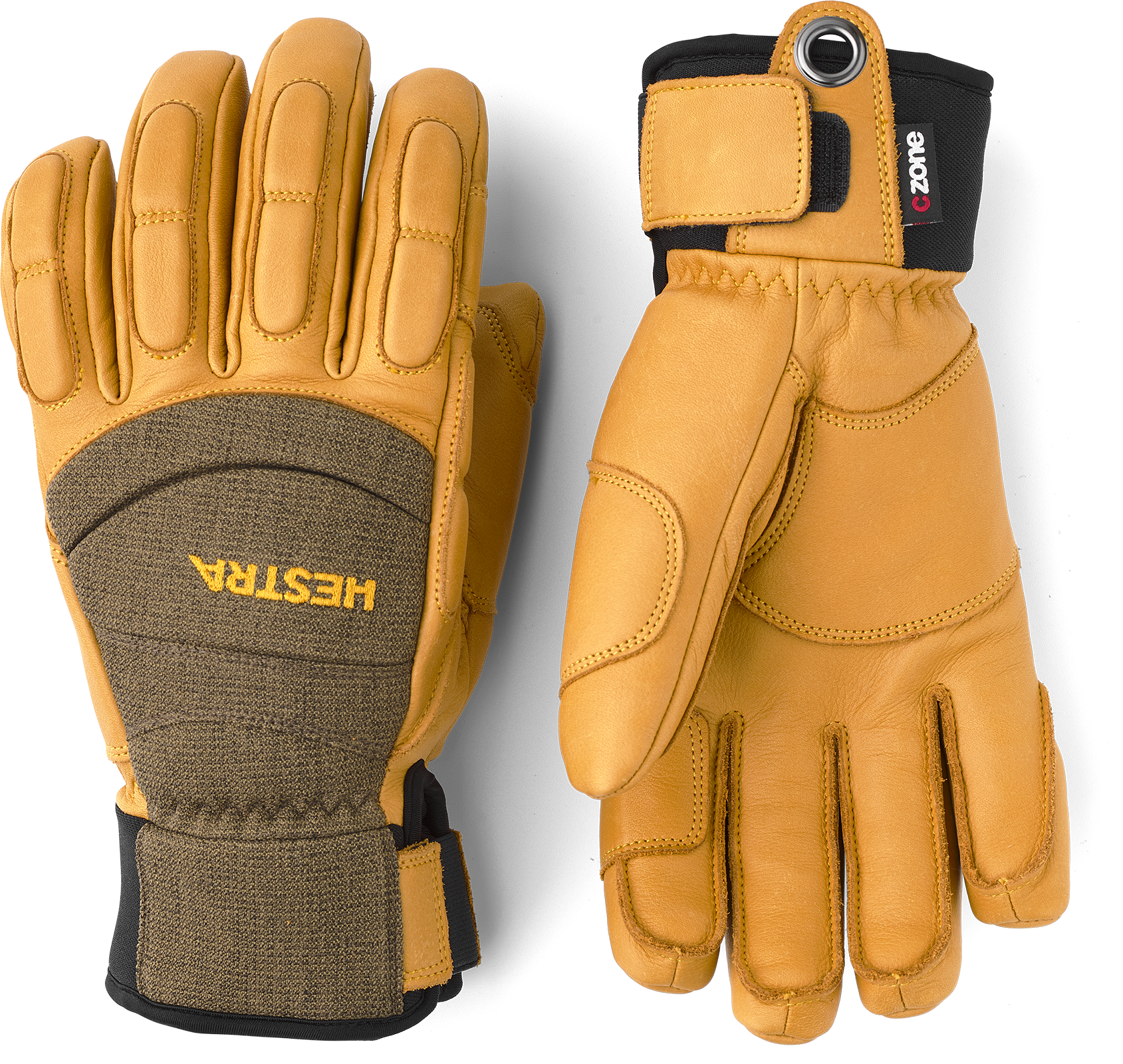 Hestra Vertical Cut CZone - 5 Finger - Olive & Tan