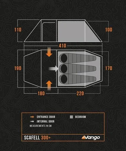 Vango - Scafell 300 Plus - dimensions