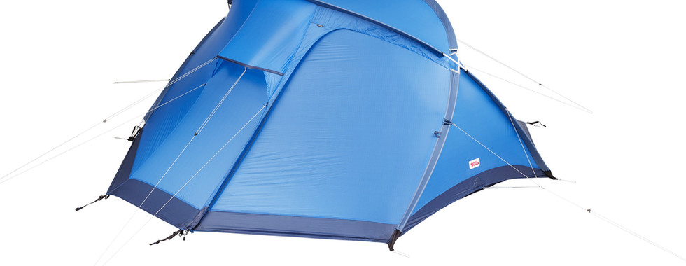 a domed blue tent