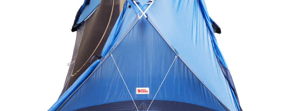 a blue fjallraven tent