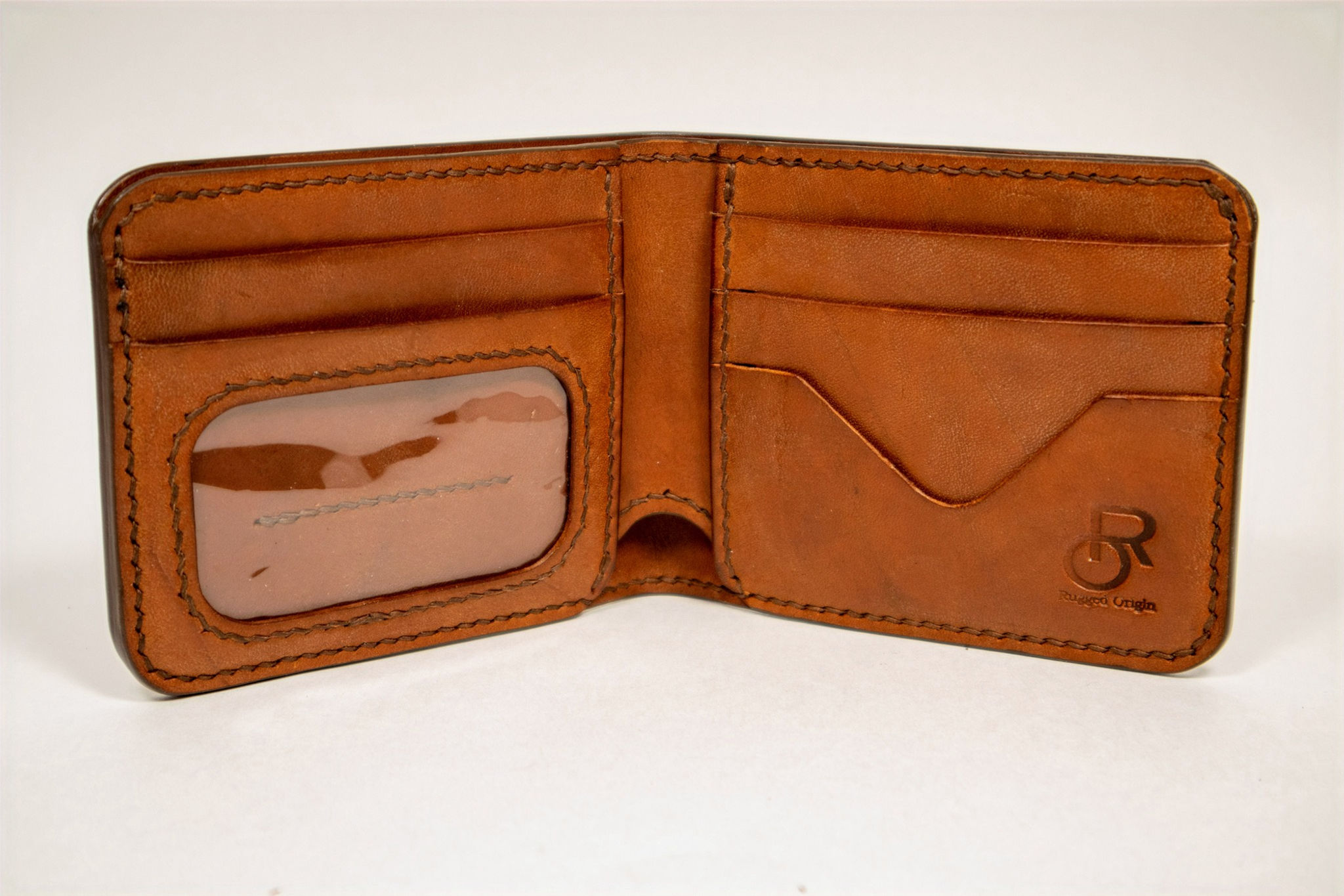 Traditional Leather Billfold Wallet - Golden Brown