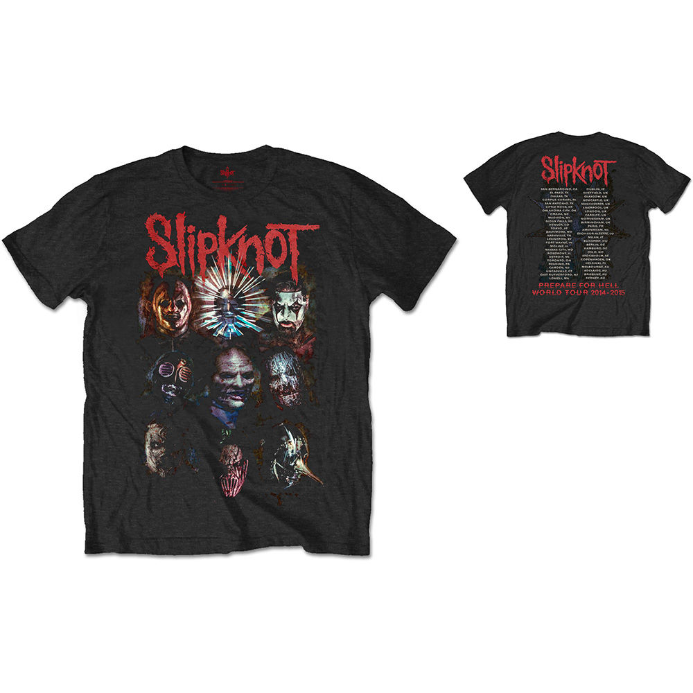 Slipknot - Prepare for Hell 2014-2015 Tour - imprimeu față/spate (tricou unisex)