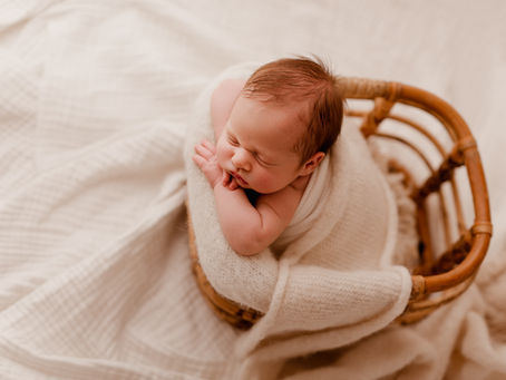 Sesja noworodkowa w bieli Amelki
