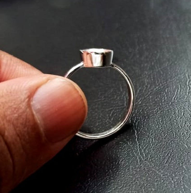 Thumbnail: 925 Sterling Silver Round Bezel Blank Cap Ring Setting With Pin