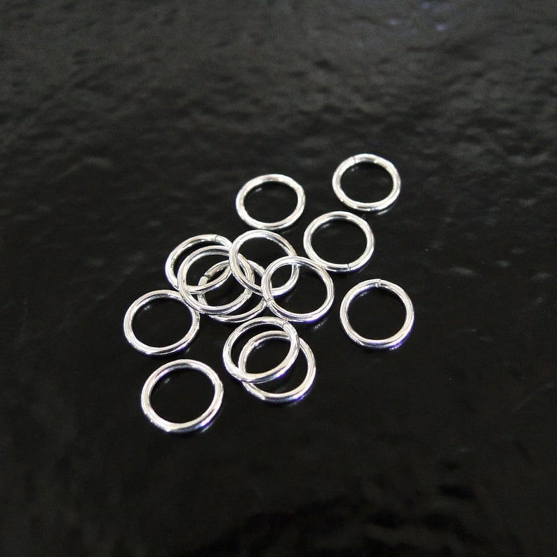 Thumbnail: 925 Sterling Silver 4MM To 6MM Open Jump Rings 22 Gauge Wire,Small Lot of 25 Pcs