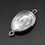 Thumbnail: 925 Sterling Silver Oval Shape Thick Bezel Connector Blank Bezel Setting,
