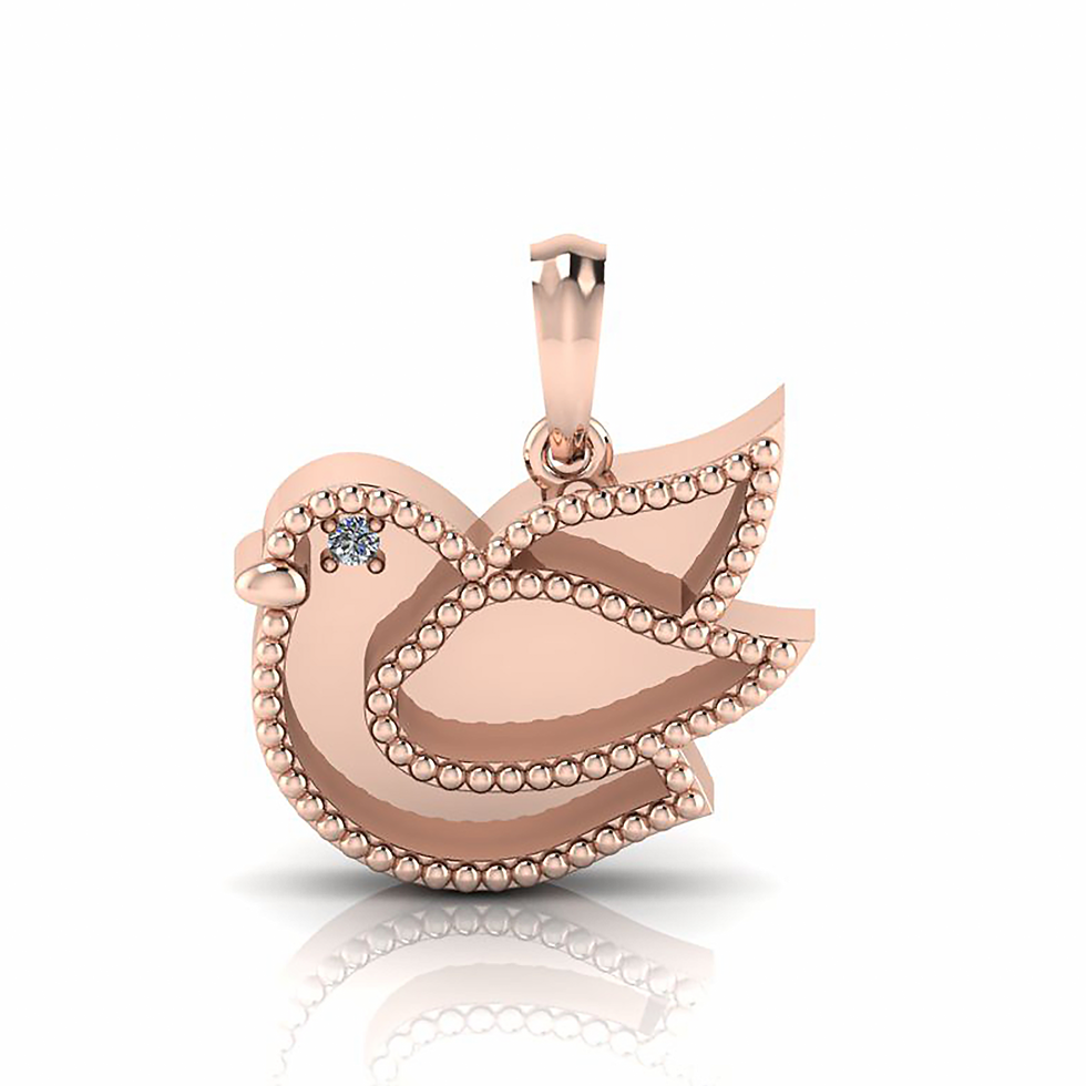 Thumbnail: 925 Sterling Silver Sparrow Shape Fancy Pendant Setting Base,