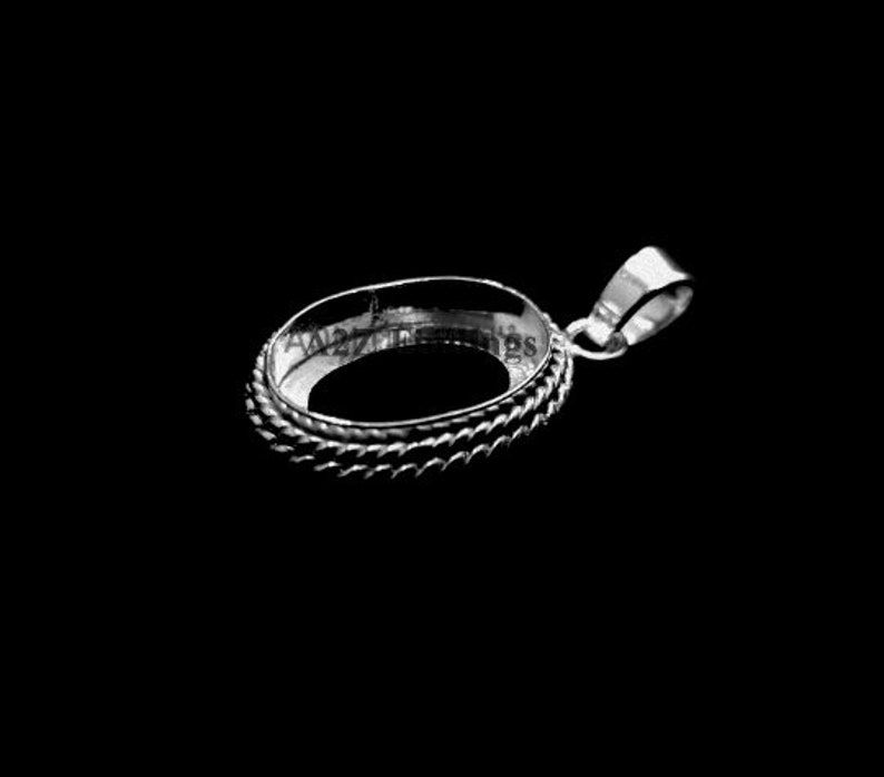 925 Sterling Silver Oval Shape Blank Bezel Pendant Setting, Bezel For Resin Work