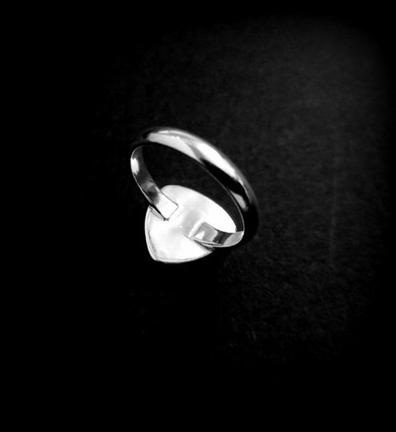 Thumbnail: 925 Sterling Silver Triangle Shape Ring Bezel Setting, Blank Trillian Shape Ring