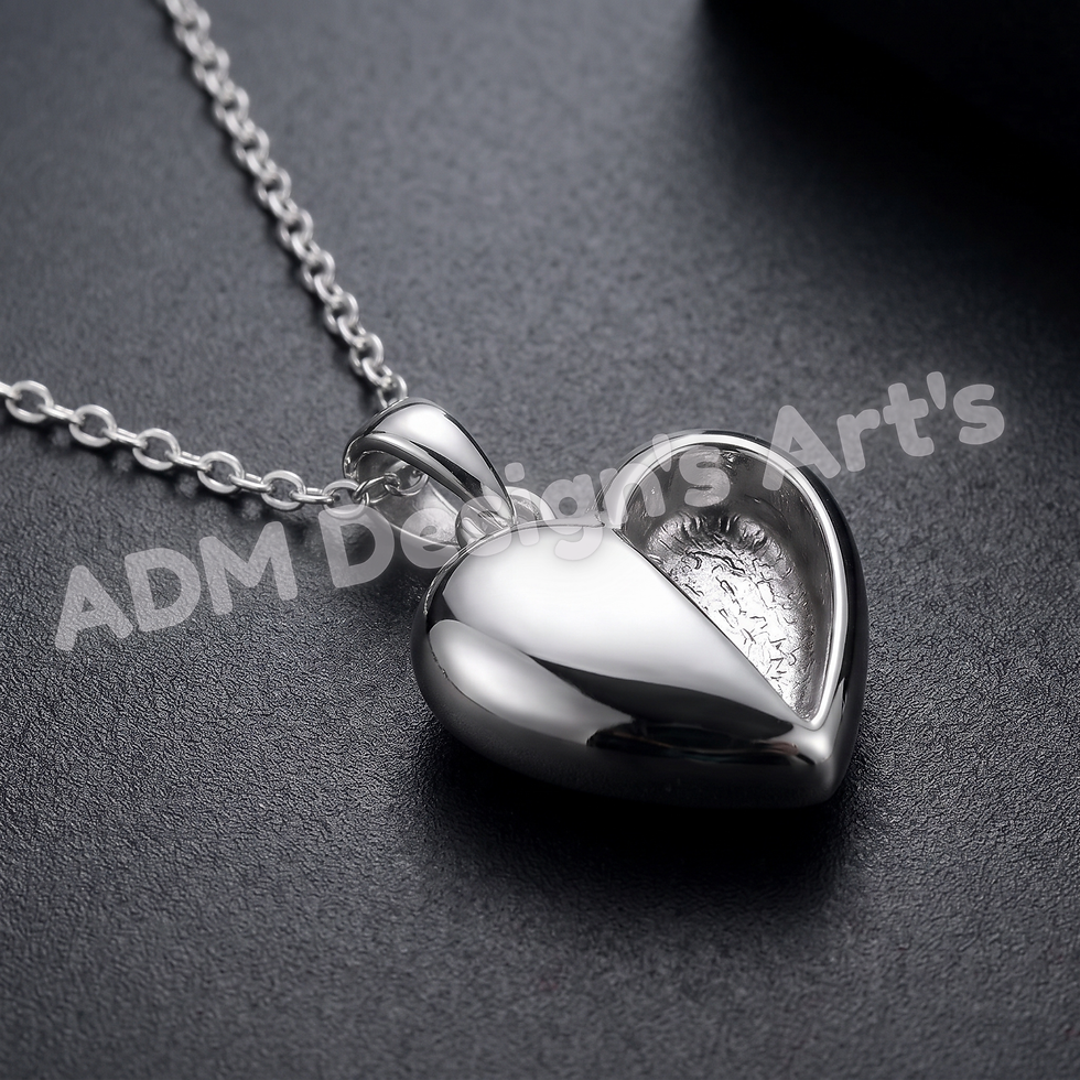 Thumbnail: 925 Sterling Silver 14mm Split Heart Pendant Blank, Half Plain Half Bezel