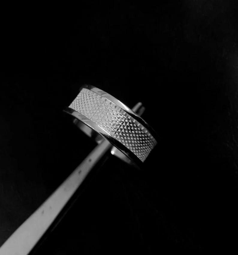 Thumbnail: 925 Sterling Silver 8mm Ring Core Tunnel Ring For Gents, Inlay Resin Rings.