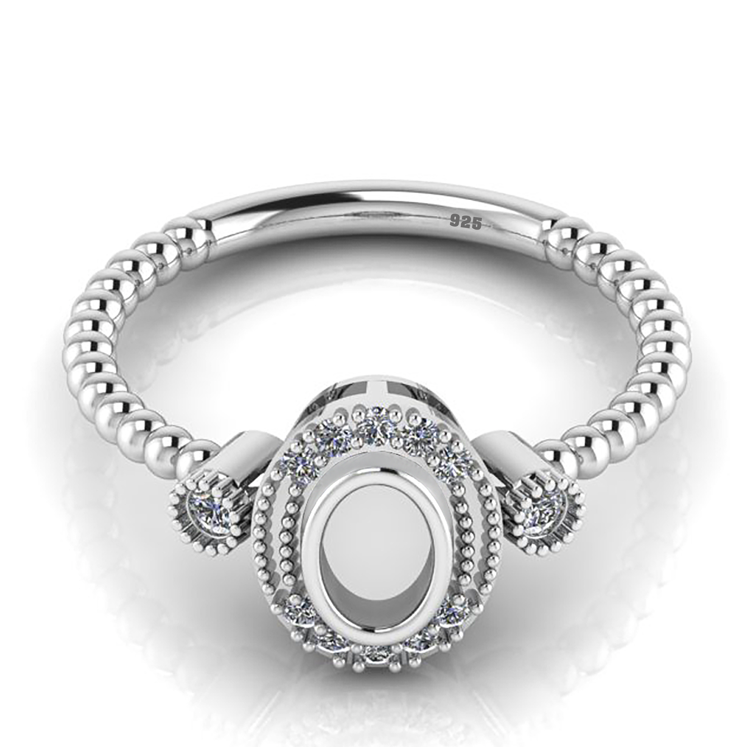 925 Sterling Silver Engagement & Anniversary Ring 6X4 MM Oval Bezel Ring With CZ