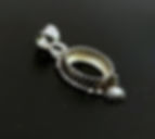 Thumbnail: 925 Sterling Silver Boho Style Pendant Bezel For 10X8 MM Oval Shape Gemstones.