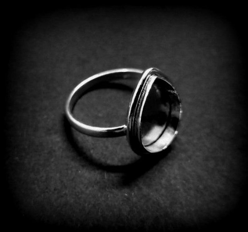 Thumbnail: 925 Sterling Silver Handmade Bezel Ring Setting For Pear Shape Gemstone