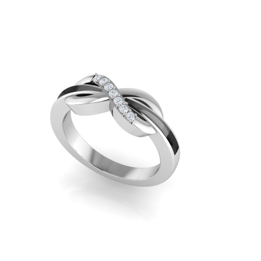 Thumbnail: 925 Sterling Silver Ring With CZ Gemstone, Ring For Resin, Eight Design Ring,