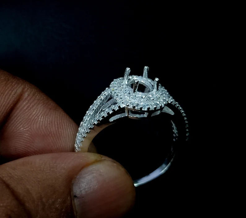 Thumbnail: 925 Sterling Silver Oval Shape 7X5 MM Handcrafted Bezel Ring Blank Bezel.