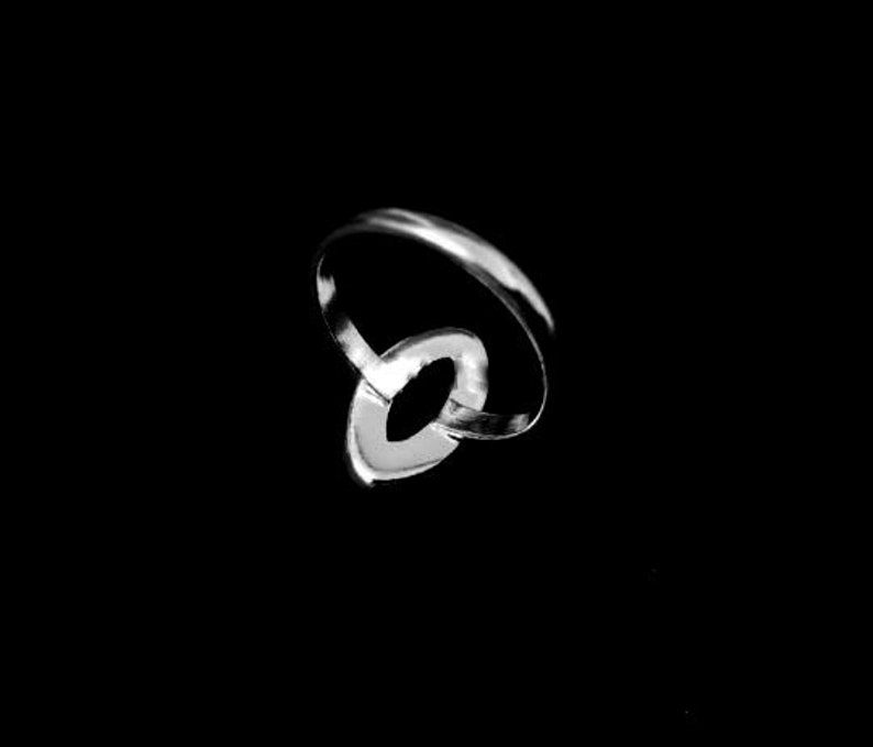 Thumbnail: 925 Sterling Silver Marquise Shape Ring Bezel Setting, Blank Ring Base.