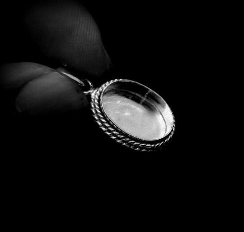 Thumbnail: 925 Sterling Silver Oval Shape Blank Bezel Pendant Setting, Bezel For Resin Work