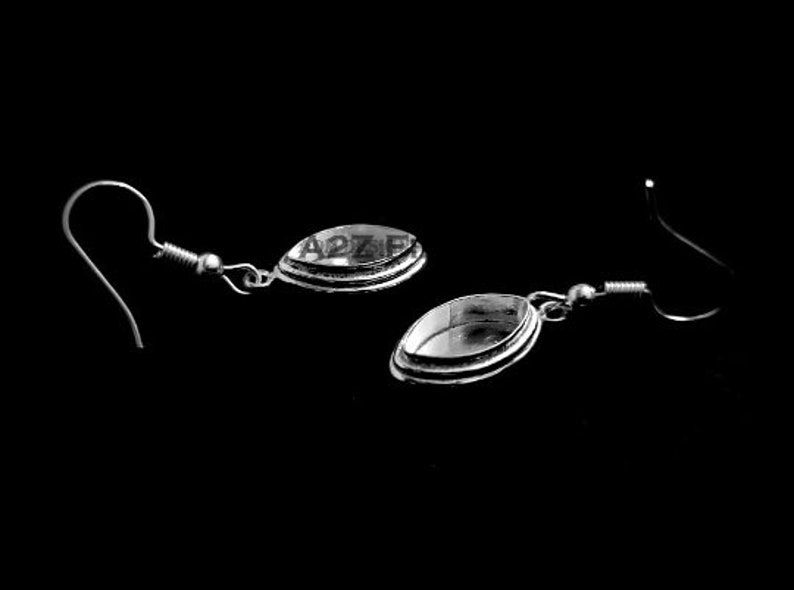 Thumbnail: 925 Sterling Silver Marquise Shape Earring Bezel Setting.