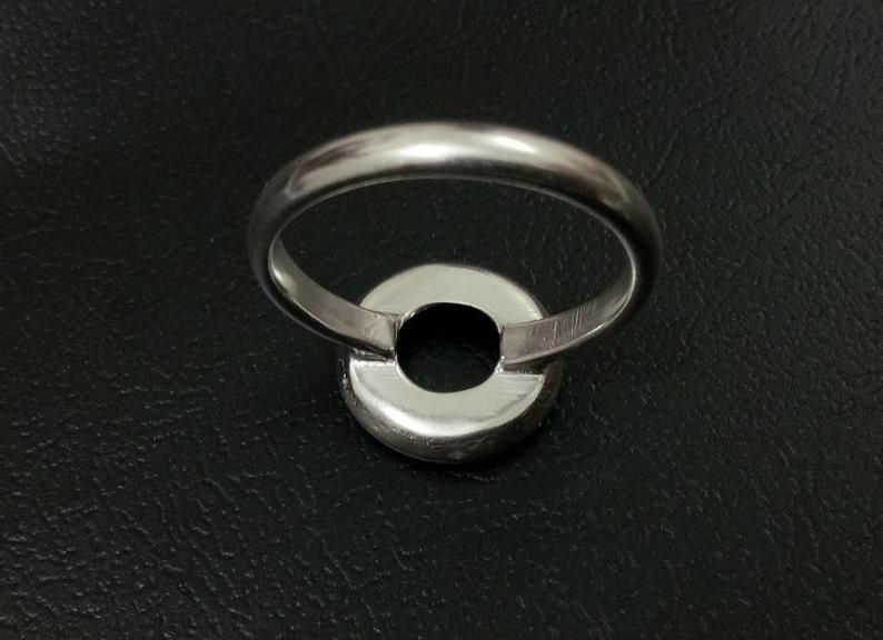 Thumbnail: 925 Sterling Silver Round Thick Bezel Blank Cup Ring Setting,Back Side Open