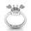 Thumbnail: 925 Sterling Silver 8 MM Butterfly Shape Ring With CZ Setting.