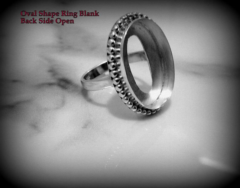 925 Sterling Silver Bezel Cup For Oval , Holder Colet For Oval Gemstone