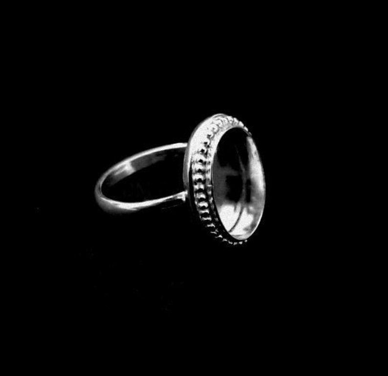 925 Sterling Silver Oval Shape Handcrafted Bezel Ring Setting, Bezel For Resin.