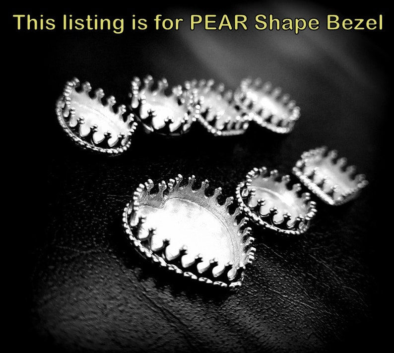 Thumbnail: 925 Sterling Silver Oval Shape Crown Bezel Cups, Wholesale Jewelry Supplies.