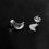 Thumbnail: 925 Sterling Silver Half Moon Shape Studs Blank Bezel Setting, Depth 2MM,