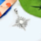 Thumbnail: 925 Sterling Silver Pendant Pear Shape Bezel For Resin Work With CZ Gemstones.