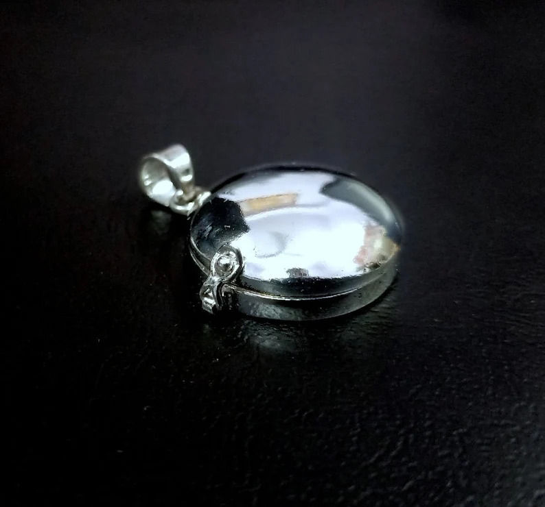 Thumbnail: 925 Sterling Silver Dome Shape Box Locket Pendant For Pour Resin, Milk, Ashes.